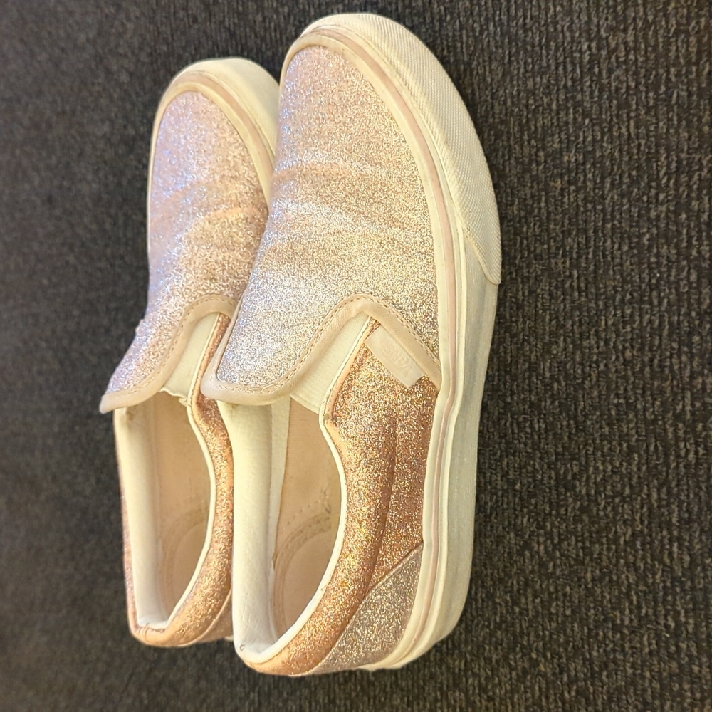 Pink Glitter Slip On Vans